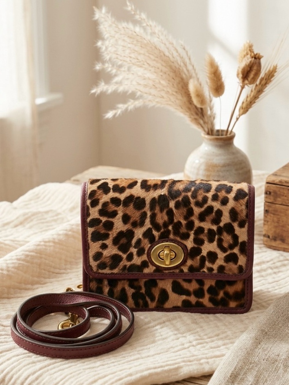 Authentic Coach Leopard Animal Print Haircalf Mini Crossbody Shoulder Bag - Picture 15 of 15